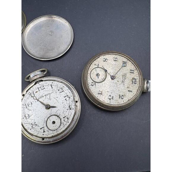 Lot Of Antique 2 Pocket Watches Movement & Cases Parts Rob Roy St. Regis main image 4